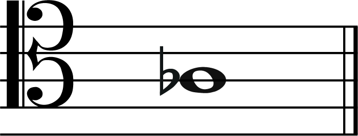 a flat music note tenor clef