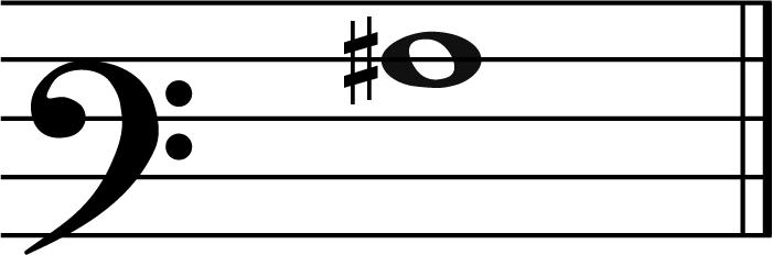 a sharp in baritone clef