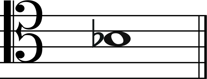 b flat music note in tenor clef