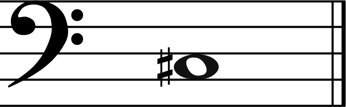 c sharp music note in bass clef