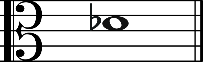d flat music note in alto clef