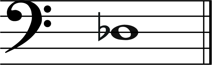 d flat music note in bass clef