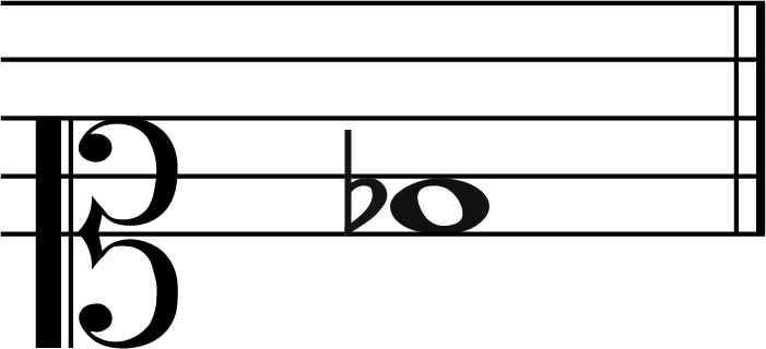 d flat music note in soprano clef