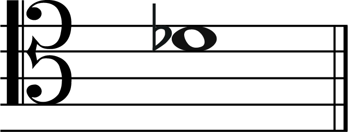 d flat music note in tenor clef
