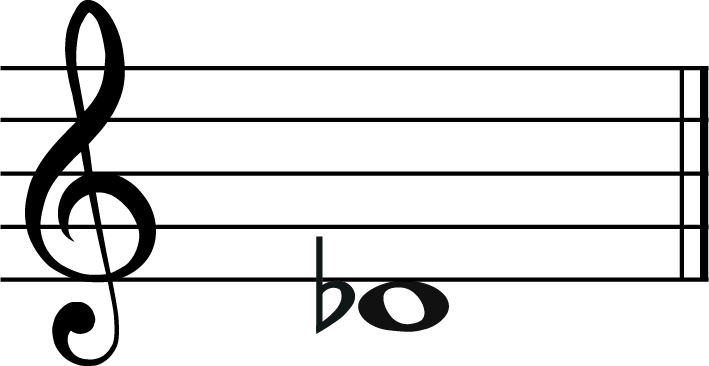 d flat music note in treble clef