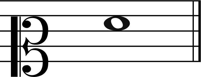 f music note in mezzo sopraon clef