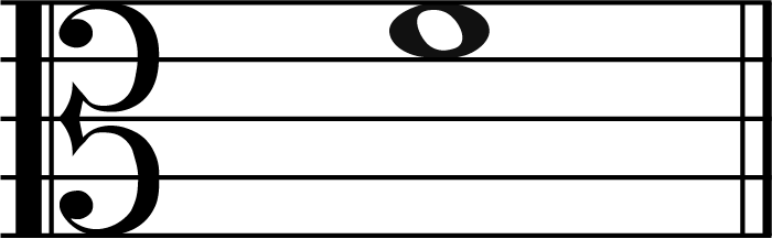 f music note in alto clef