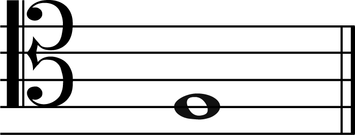 f music note in tenor clef