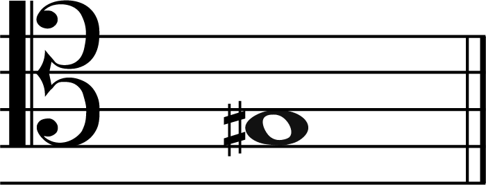 g sharp music note in tenor clef