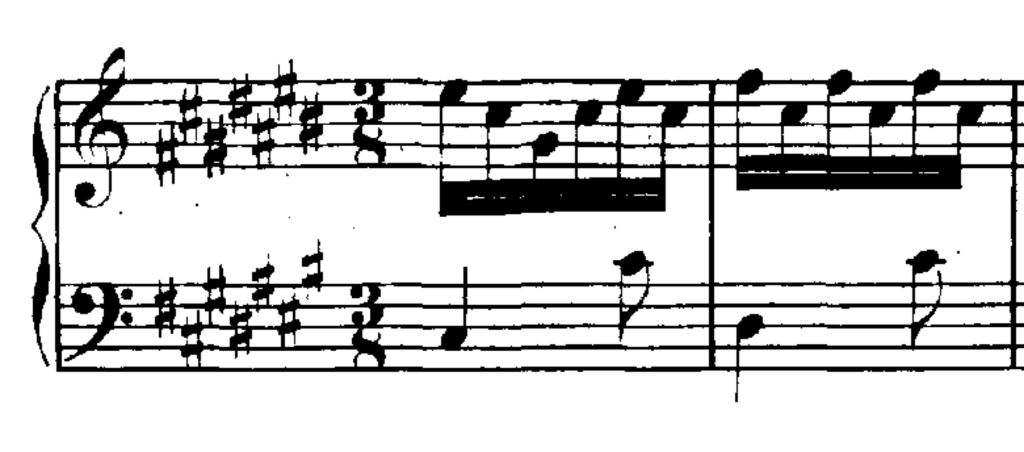 extract from Bach's Well Tempered Clavier, Prelude and Fugue III