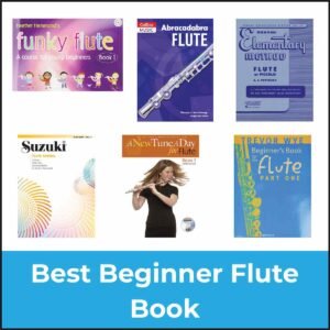 best beginner flute book collection of 6 book covers, blog post featured image